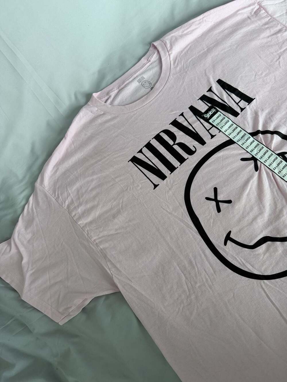 Spencer's Nirvana Pink Smiley Face Graphic T-Shirt 2XL